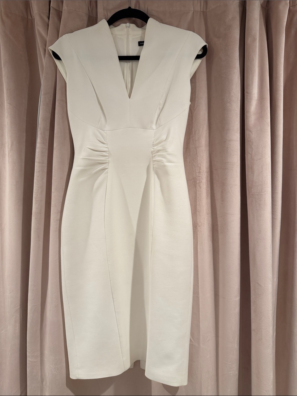 Karen Millen Cream V-Neck Midi Dress